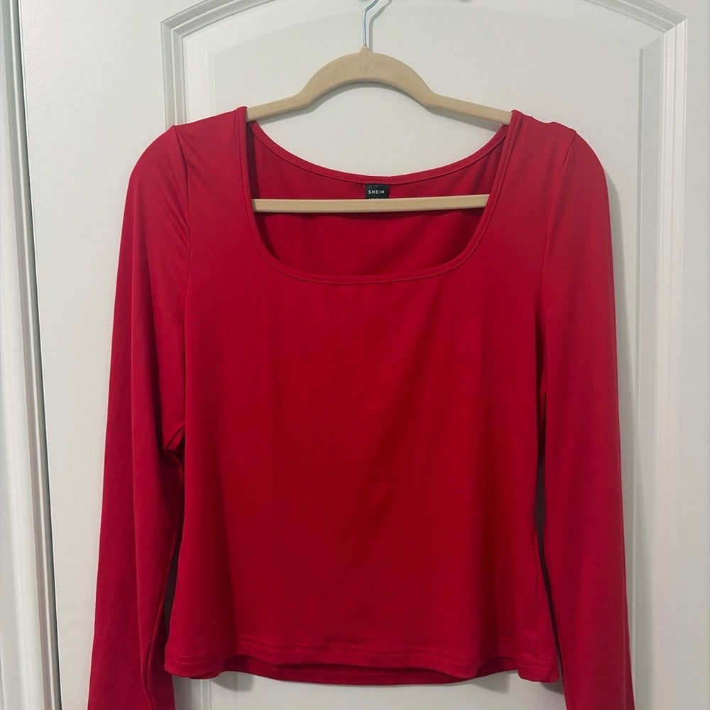 SHEIN Red Long Sleeve Top